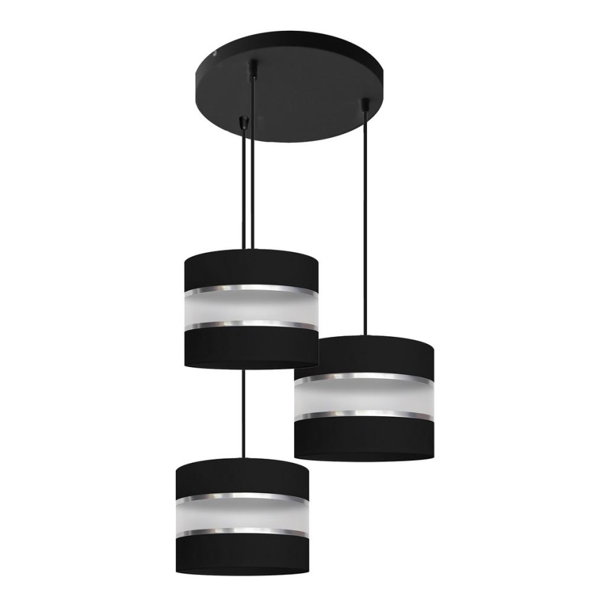 Lampadario su filo HELEN 3xE27/15W/230V nero