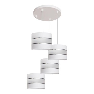 Lampadario su filo HELEN 4xE27/15W/230V bianco