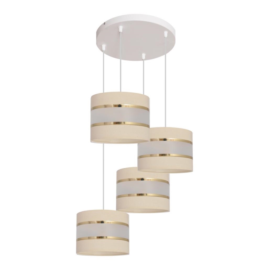 Lampadario su filo HELEN 4xE27/15W/230V crema
