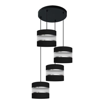Lampadario su filo HELEN 4xE27/15W/230V nero