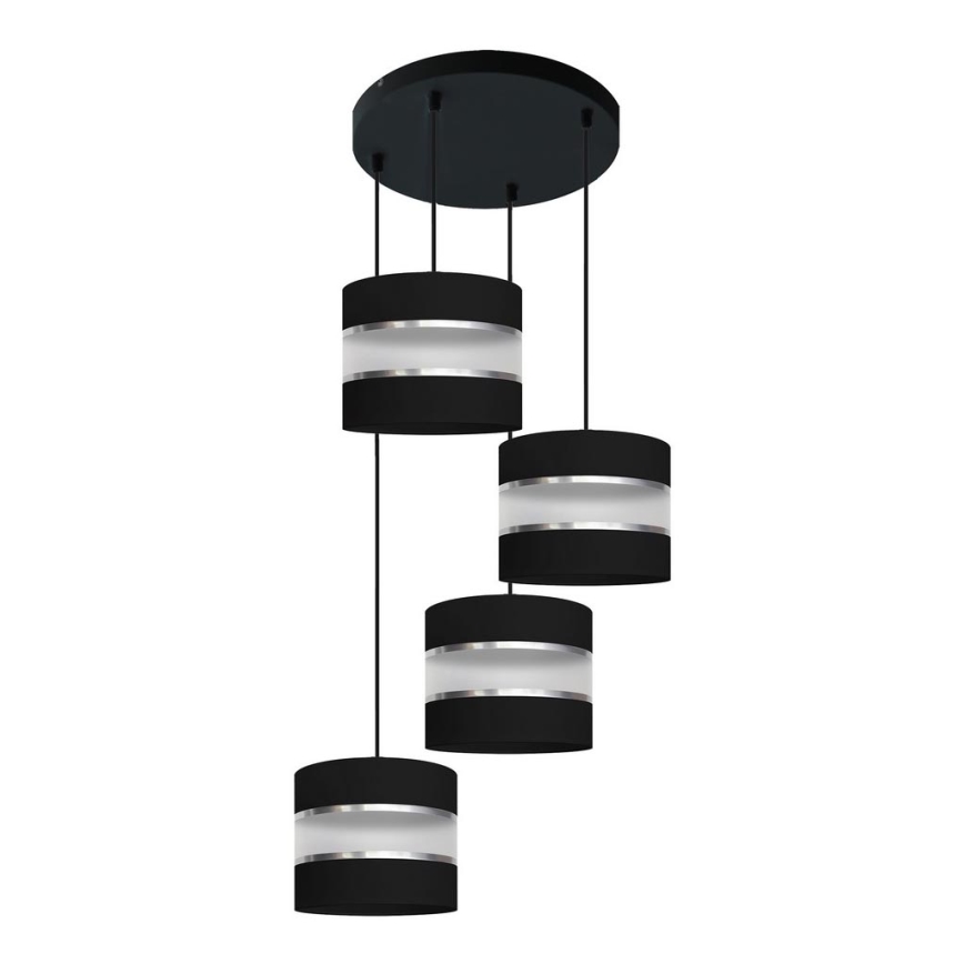 Lampadario su filo HELEN 4xE27/15W/230V nero
