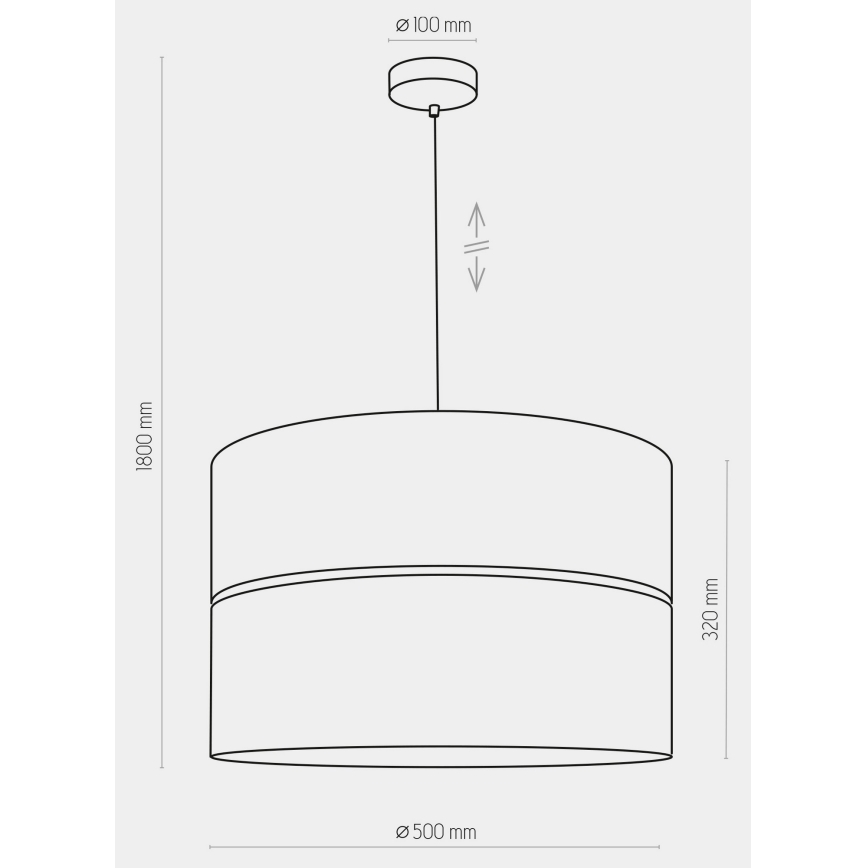 Lampadario su filo  HILTON 1xE27/25W/230V ottone/nero