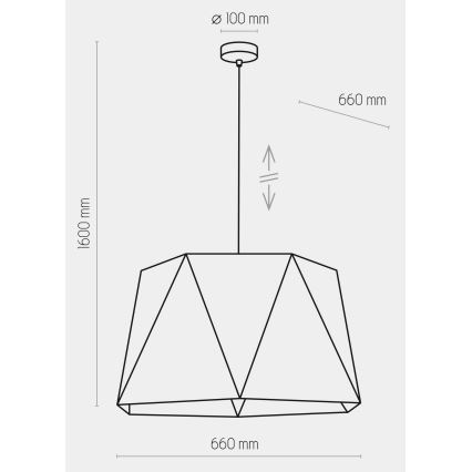 Lampadario su filo  IVO 1xE27/25W/230V nero/oro