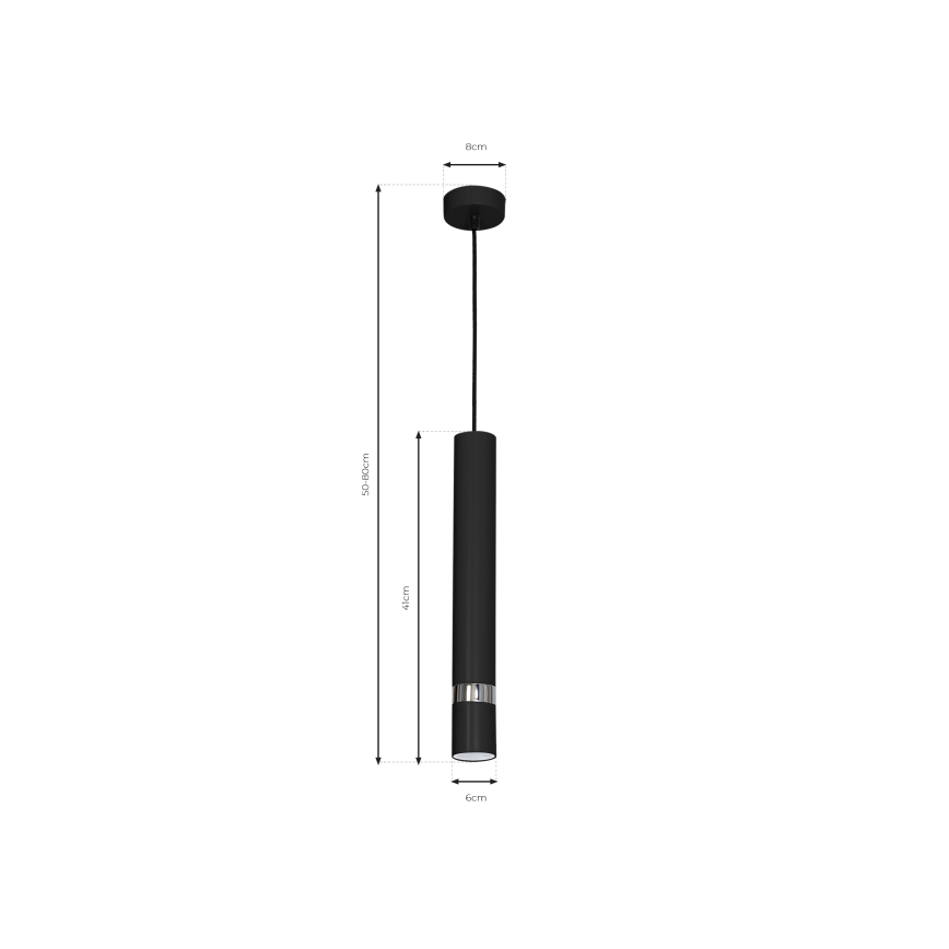 Lampadario su filo JOKER 1xGU10/25W/230V nero