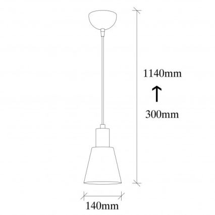 Lampadario su filo KEM 1xE27/40W/230V nero