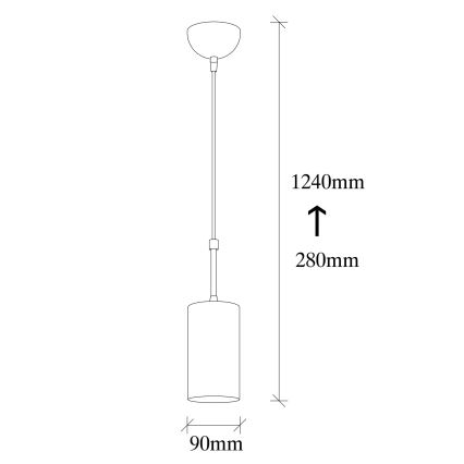 Lampadario su filo  KEM 1xE27/40W/230V oro