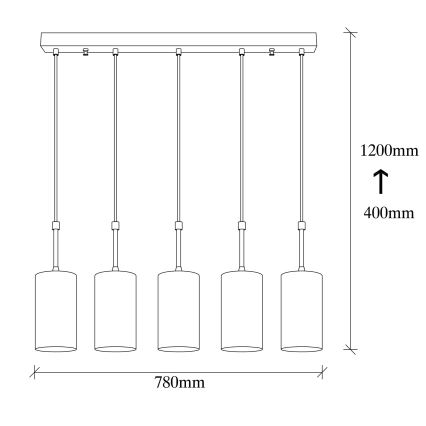 Lampadario su filo KEM 5xE27/40W/230V