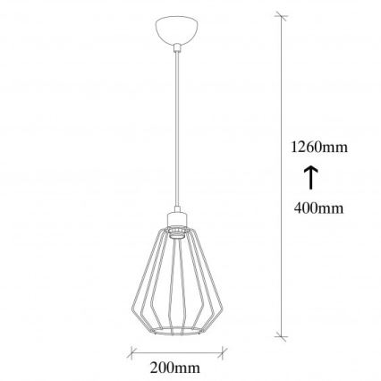 Lampadario su filo KESE 1xE27/40W/230V