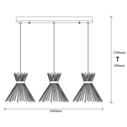 Lampadario su filo KIRPI 3xE27/40W/230V