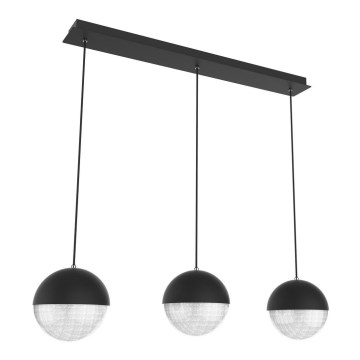 Lampadario su filo LED FURNI 3xLED/5W/230V nero