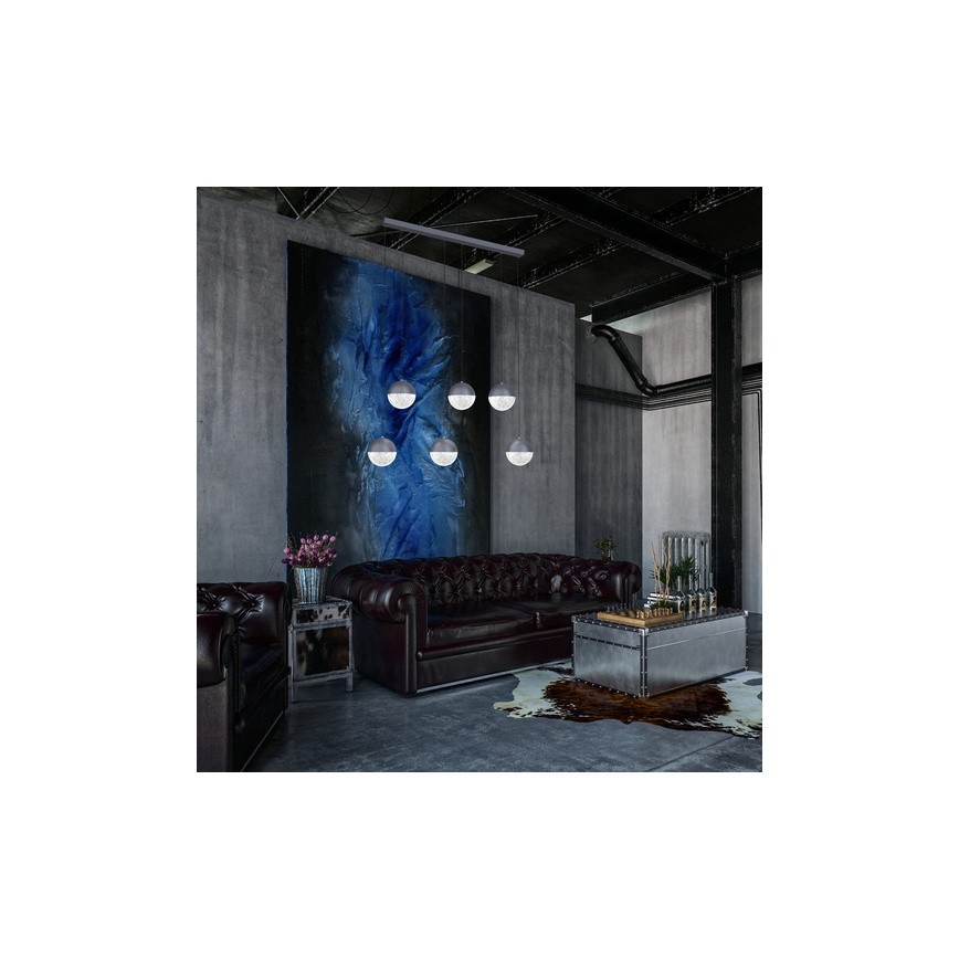 Lampadario su filo LED FURNI 6xLED/5W/230V