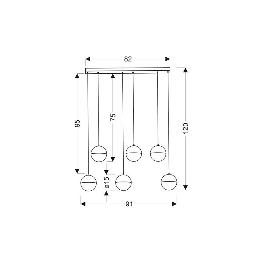 Lampadario su filo LED FURNI 6xLED/5W/230V
