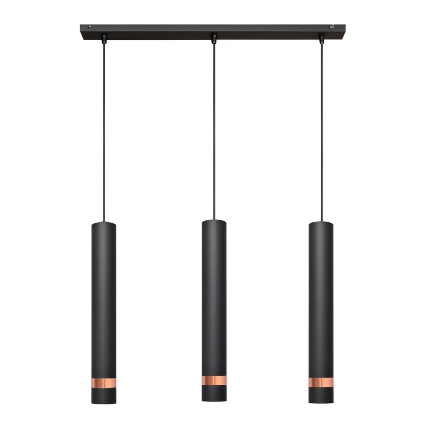 Lampadario su filo LED TUBA 3xGU10/4,8W/230V nero/rame