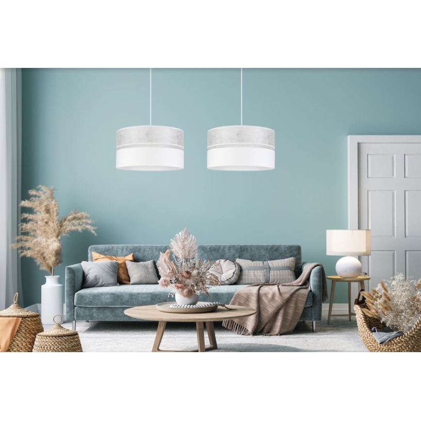 Lampadario su filo LIMA 1xE27/60W/230V bianco