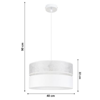 Lampadario su filo LIMA 1xE27/60W/230V bianco
