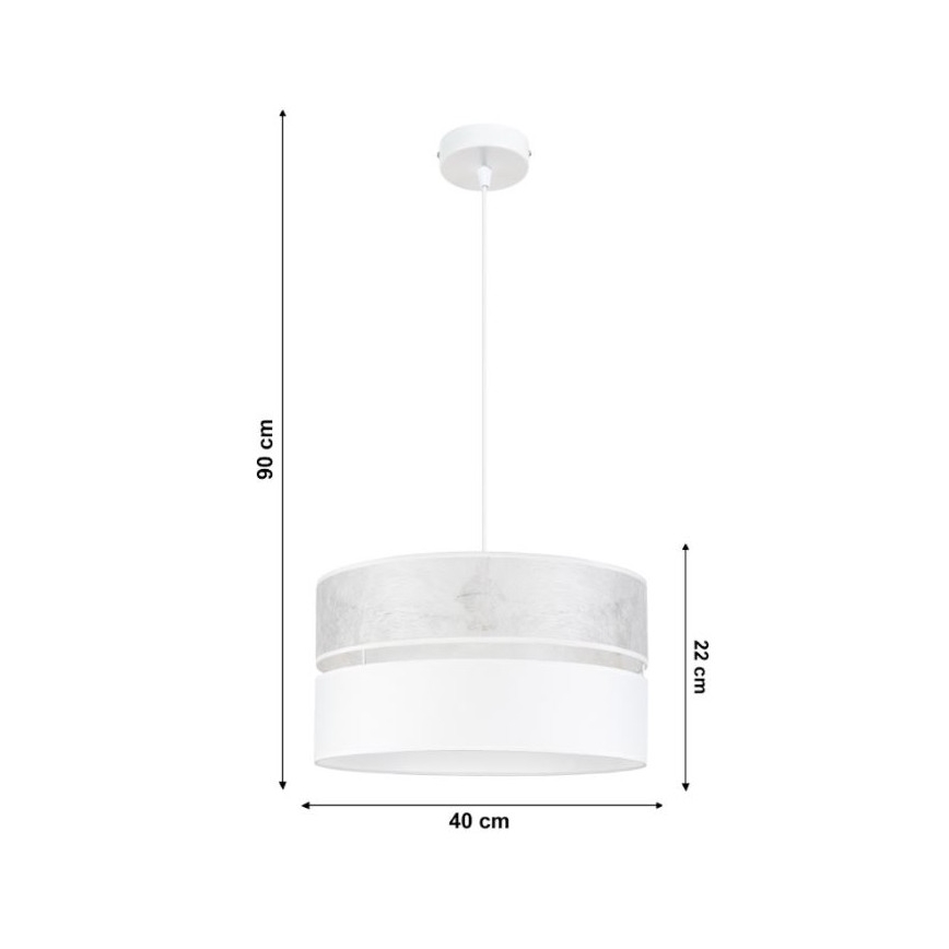 Lampadario su filo LIMA 1xE27/60W/230V bianco