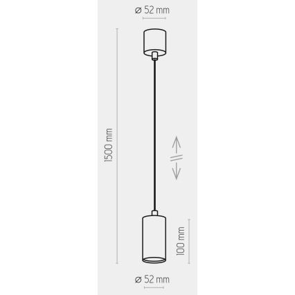 Lampadario su filo LOGAN BLACK 1xGU10/10W/230V