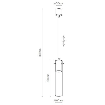 Lampadario su filo LOOK GRAPHITE 1xGU10/10W/230V