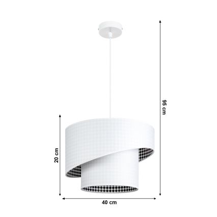 Lampadario su filo LORI 1×E27/60W/230V bianco