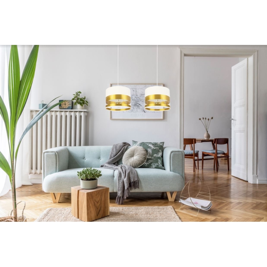 Lampadario su filo MILO 2xE27/60W/230V dorato