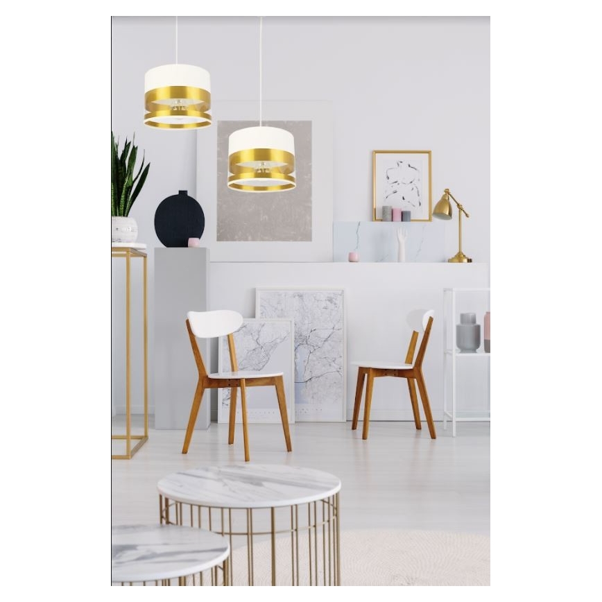 Lampadario su filo MILO 2xE27/60W/230V dorato