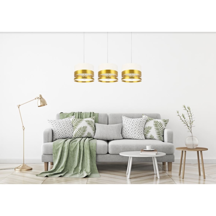 Lampadario su filo MILO 3xE27/60W/230V dorato