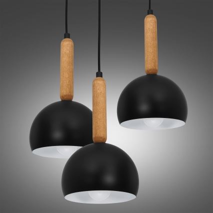 Lampadario su filo MISSI 5xE27/60W/230V nero