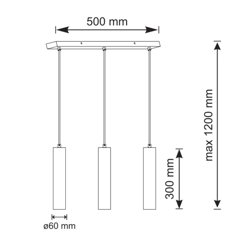 Lampadario su filo NAPOLI 3xGU10/8W/230V