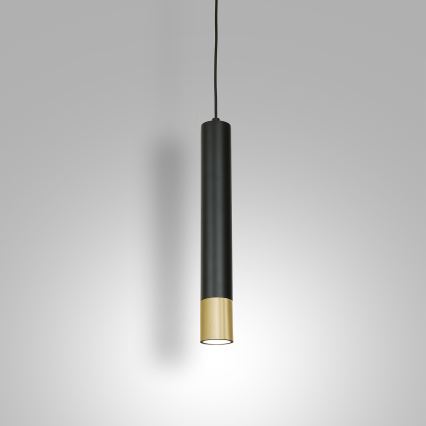 Lampadario su filo NEST 1xGU10/8W/230V nero/dorato