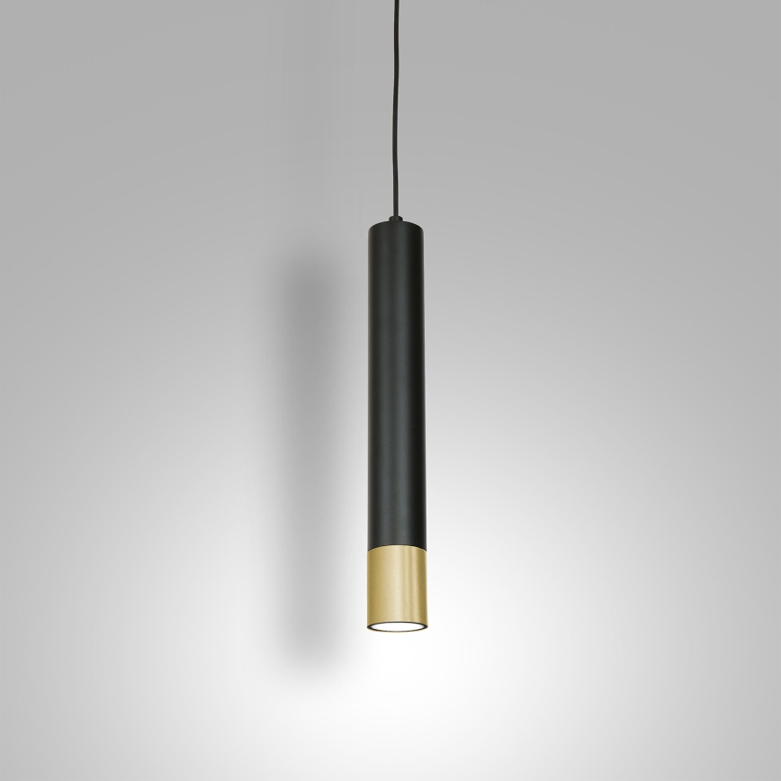 Lampadario su filo NEST 1xGU10/8W/230V nero/dorato