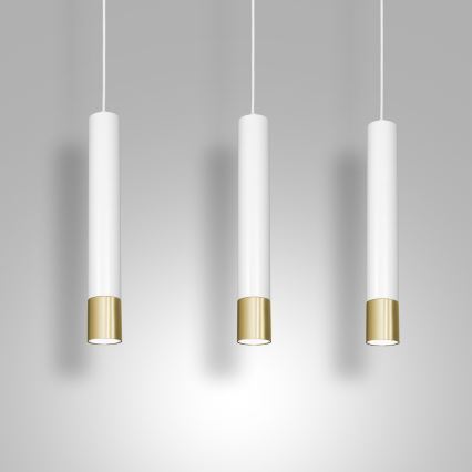 Lampadario su filo NEST 3xGU10/8W/230V bianco/dorato