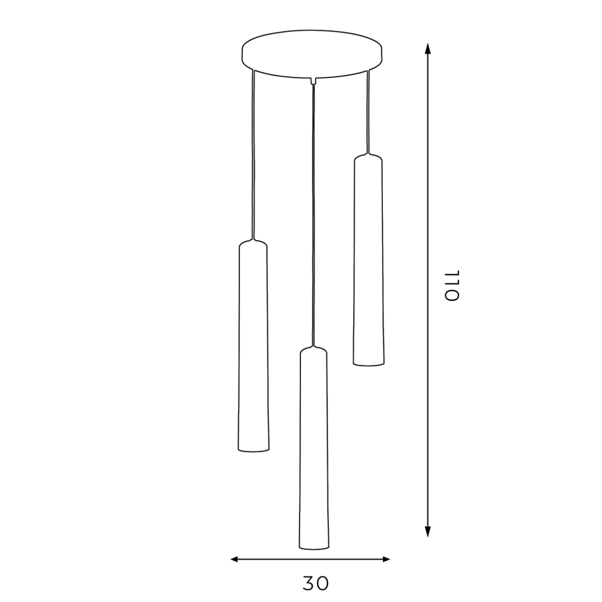 Lampadario su filo NEST 3xGU10/8W/230V nero/dorato tondo