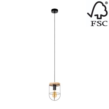 Lampadario su filo NETUNO 1xE27/60W/230V quercia - certificato FSC