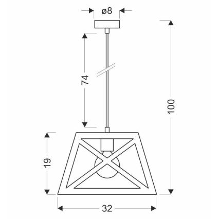 Lampadario su filo ORIGAMI 1xE27/40W/230V