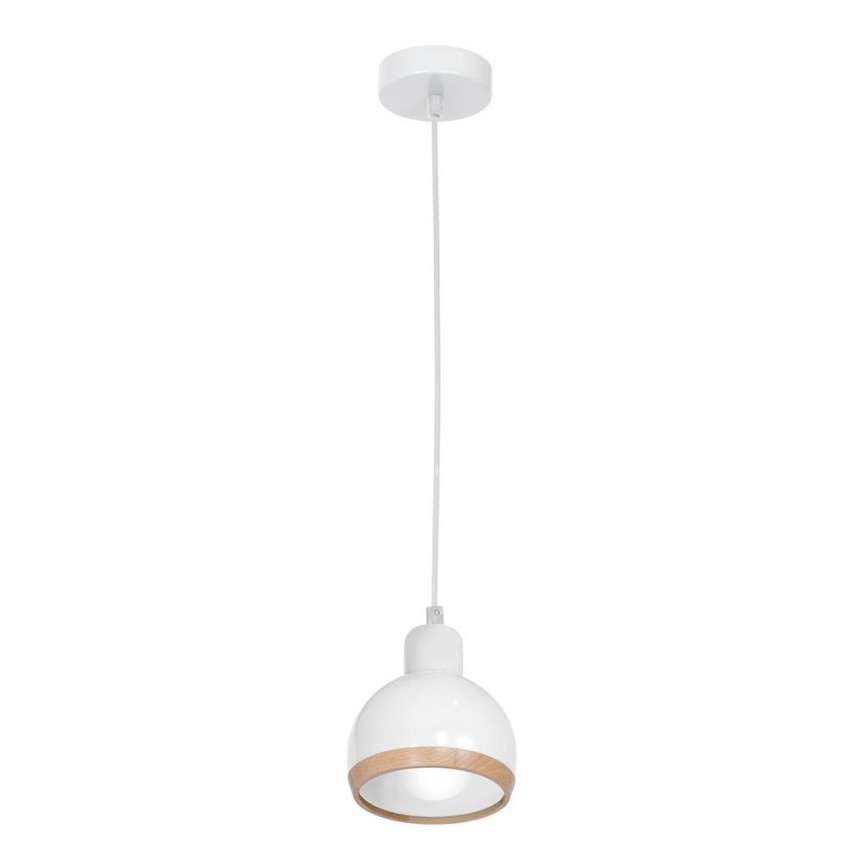 Lampadario su filo OVAL 1xE27/60W/230V bianco