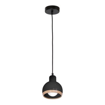 Lampadario su filo OVAL 1xE27/60W/230V nero