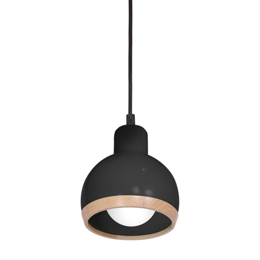 Lampadario su filo OVAL 1xE27/60W/230V nero