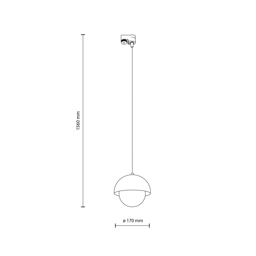 Lampadario a sospensione con filo per sistema ferroviario monofase BONO 1xG9/8W/230V nero