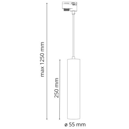 Lampadario su filo per sistema a binario MARIBEL 3xGU10/10W/230V + 1 m rotaia sistema bianco