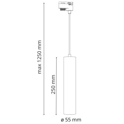 Lampadario su filo per sistema a binario MARIBEL 3xGU10/10W/230V + 1 m rotaia sistema nero