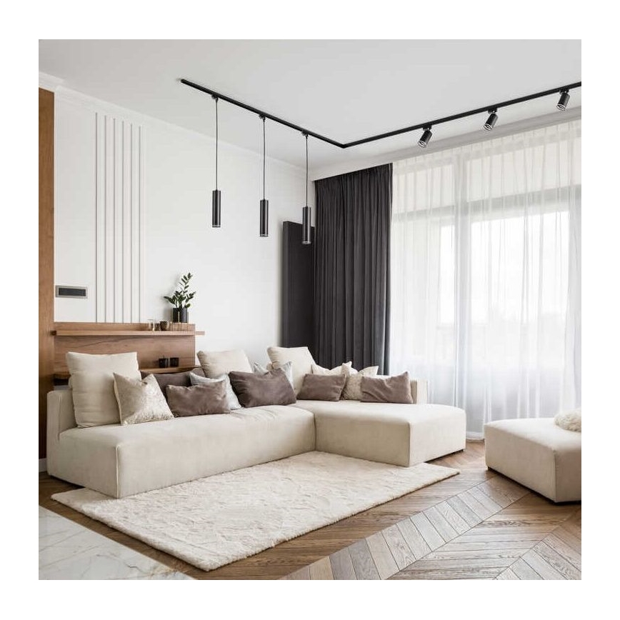 Lampadario su filo per sistema a binario PARIGI 1xGU10/10W/230V nero
