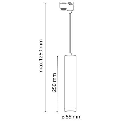 Lampadario su filo per sistema a binario PARIGI 3xGU10/10W/230V + 1 m rotaia sistema bianco