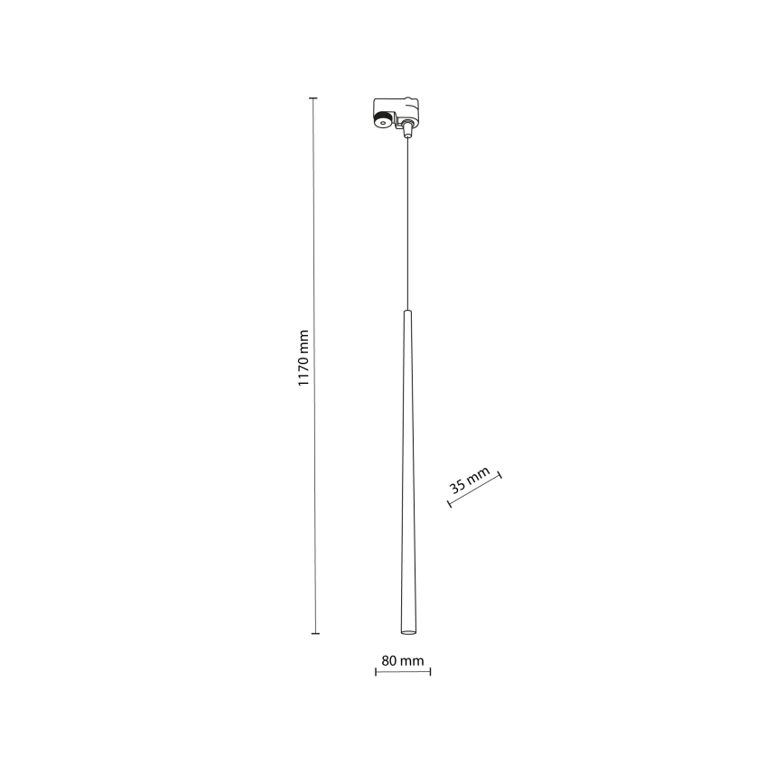 Lampadario su filo per sistema a binario PIANO 1xG9/8W/230V nero