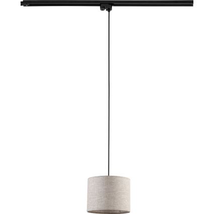 Lampadario a sospensione con filo per sistema ferroviario monofase TRACER 1xE27/15W/230V diametro 20 cm nero/grigio