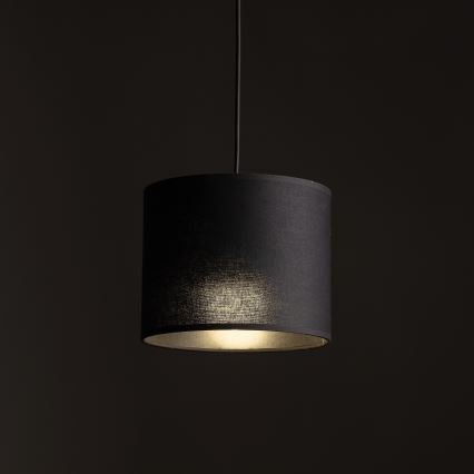 Lampadario a sospensione con filo per sistema ferroviario monofase TRACER 1xE27/15W/230V diametro 20 cm nero