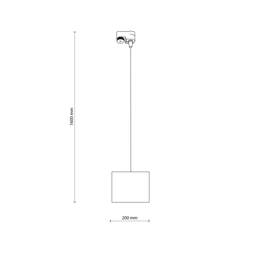 Lampadario a sospensione con filo per sistema ferroviario monofase TRACER 1xE27/15W/230V diametro 20 cm nero