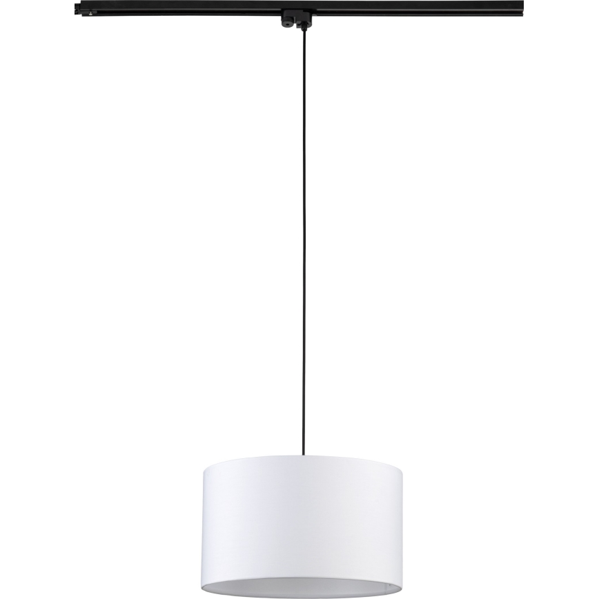 Lampadario a sospensione con filo per sistema ferroviario monofase TRACER 1xE27/15W/230V diametro 38 cm nero/bianco