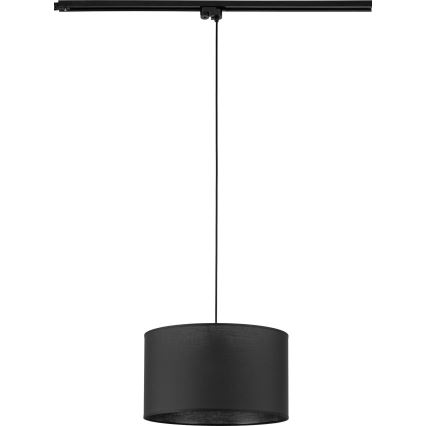 Lampadario a sospensione con filo per sistema ferroviario monofase TRACER 1xE27/15W/230V diametro 38 cm nero