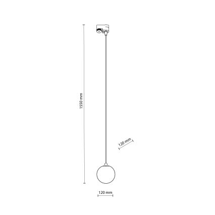 Lampadario a sospensione con filo per sistema ferroviario monofase TRACER 1xG9/8W/230V nero/bianco