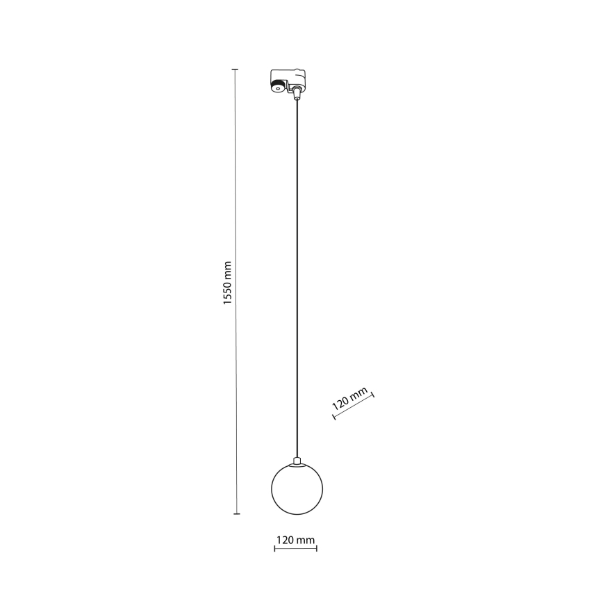 Lampadario a sospensione con filo per sistema ferroviario monofase TRACER 1xG9/8W/230V nero/bianco